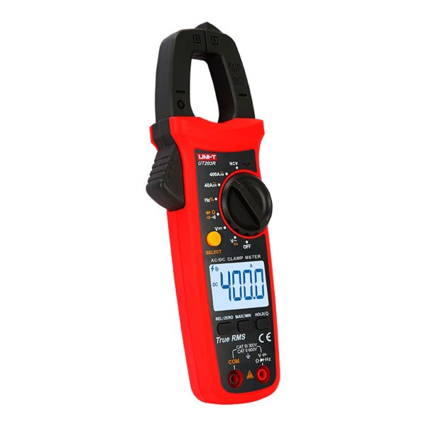 Comprar UNI-TREND UT203R Pinza amperimétrica - Medición en DC hasta 600V y 400A - Medición en AC hasta 600V y 400A - Capacitanci