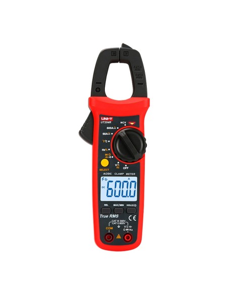 Uni-tendência UT204R Reivindicações Amperimétricas - Medição em DC Até 600V e 600A - Medição em AC até 600V e 600A - Resistência