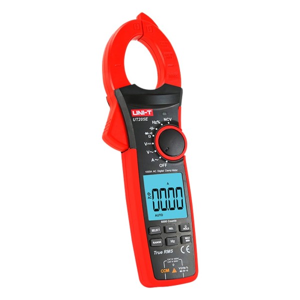 Uni-tendão UT205E LCD Amperímetro Clipe - Medição em DC Até 1000V - Medição em AC até 1000V e 1000A - Resistência / Capacit