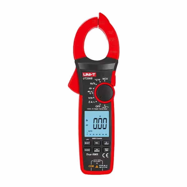 Comprar UNI-T UT206B Pinza amperimétrica LCD - Medición en DC hasta 1000V - Medición en AC hasta 1000V y 1000A - Resistencia/cap