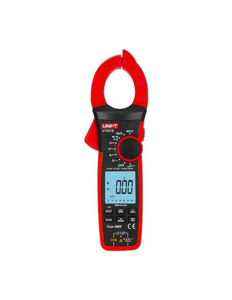 Comprar UNI-TREND UT207B Pinza amperimétrica LCD - Medición en DC hasta 1000V y 1000A - Medición en AC hasta 1000V y 1000A - Res