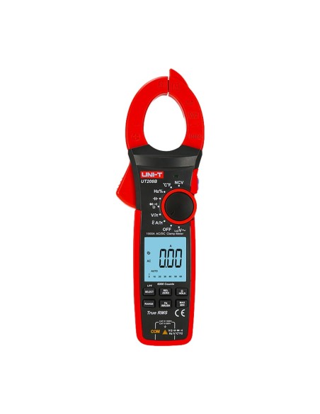 Comprar UNI-TREND UT208B Pinza amperimétrica LCD - Medición en DC hasta 1000V y 1000A - Medición en AC hasta 1000V y 1000A - Res