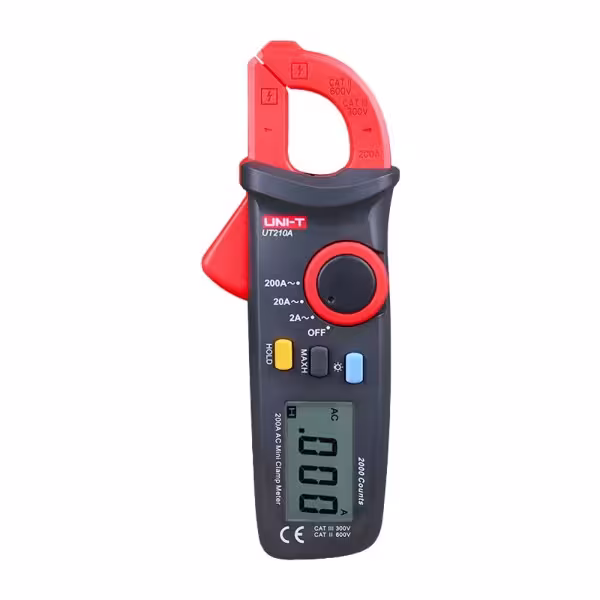 Comprar UNI-T UT210A Mini pinza amperimétrica - Pantalla LED de hasta 2000 cuentas - Medición AC hasta 200A - Buzzer para test d