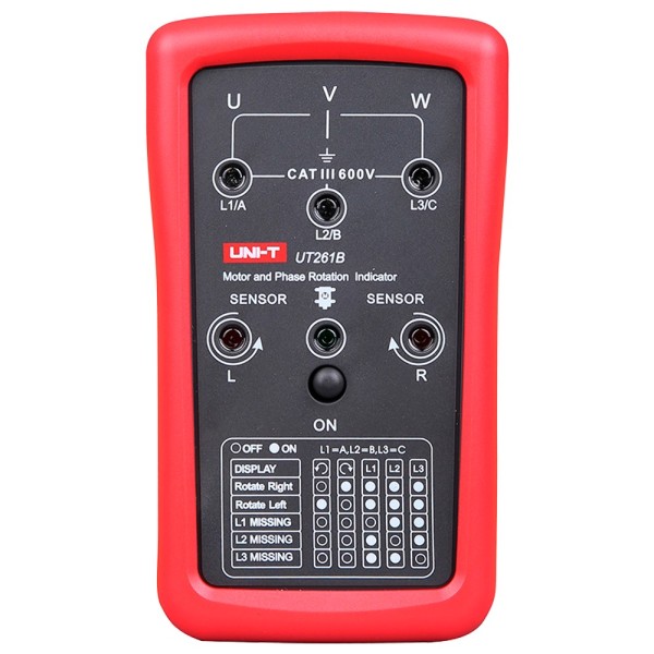 Comprar UNI-TREND UT261B Indicador de secuencia de fases - Indicador de rotación de motor - Medición de voltaje AC - Notificació