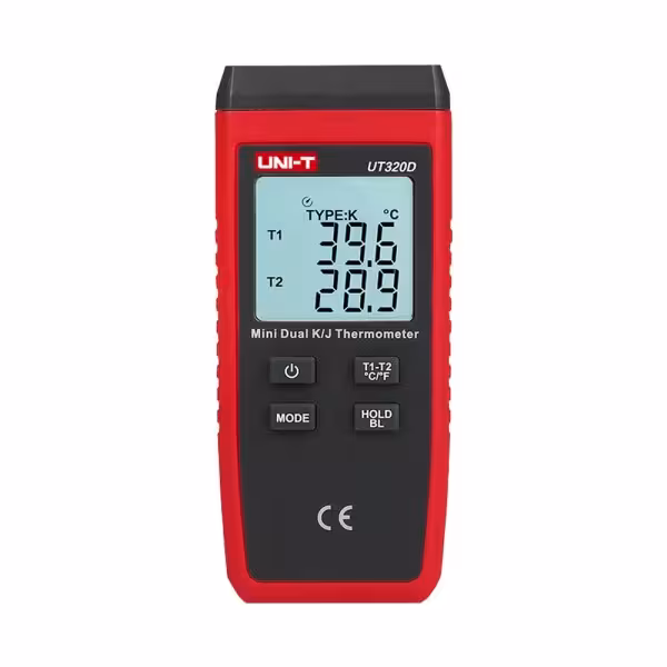 Kaufen UNI-TREND UT320D Thermometer mit K- und J-Typ-Sonden – duales hintergrundbeleuchtetes Display – hohe Präzision – sturzfes