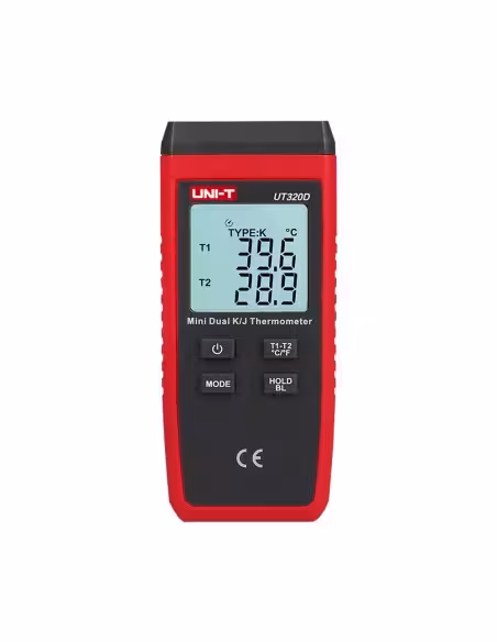 Kaufen UNI-TREND UT320D Thermometer mit K- und J-Typ-Sonden – duales hintergrundbeleuchtetes Display – hohe Präzision – sturzfes