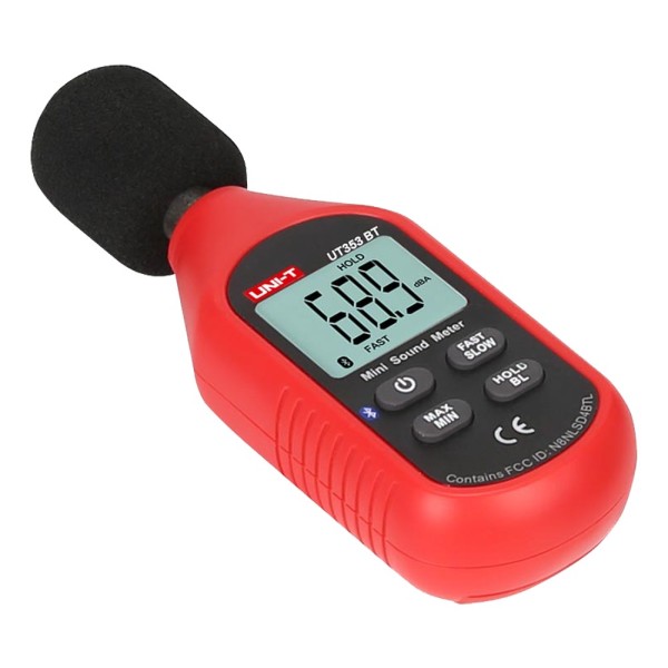 Uni-Tend Tendência UT353-BT Medidor de nível de som - Capturar ruído até 130 dB com resposta rápida - Display LCD Backlit - com
