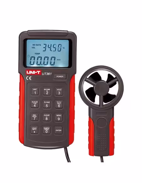 Comprar UNI-T UT361 Anemómetro tipo Split - Sensor de velocidad del viento de alta precisión - Sensor de temperatura - Apagado a