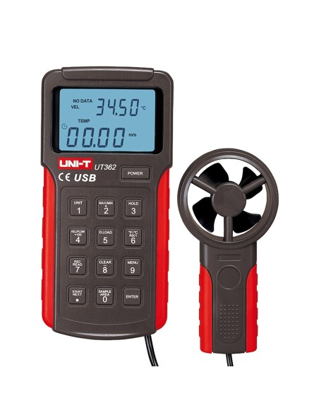 Acquistare UNI-TREND UT362 Anemometro tipo Split - Sensore di velocità del vento ad alta precisione - Sensore di temperatura - S
