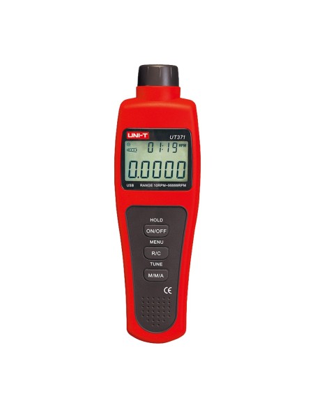 UNI-TENDER UT371 Digital Hand Hand Tacômetro - até 99999 RPM - Retroilumprar LCD Exibir 100000 Contas - Valores Máximos, Mim