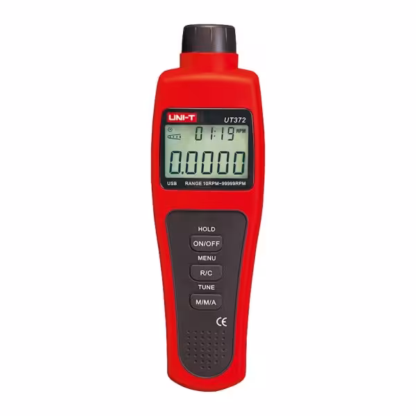 Comprar UNI-T UT372 Tacómetro digital de mano - Hasta 99999 RPM - Display LCD retroiluminado de 100000 cuentas - Conexión con PC