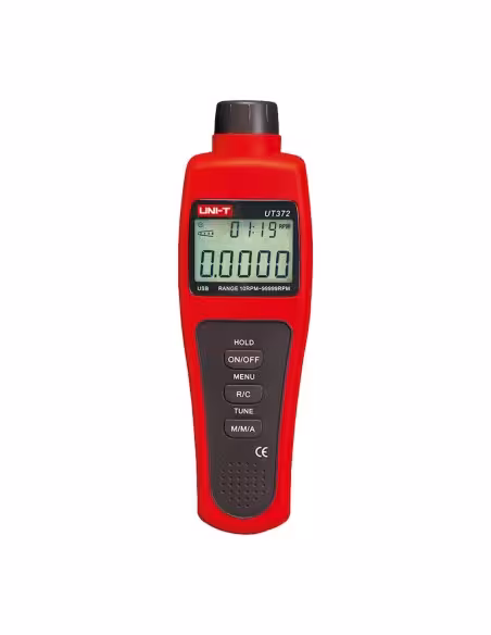 Comprar UNI-T UT372 Tacómetro digital de mano - Hasta 99999 RPM - Display LCD retroiluminado de 100000 cuentas - Conexión con PC