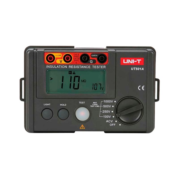Comprar UNI-TREND UT501A Medidor de resistencia de aislamiento eléctrico - Display LCD de hasta 2000 cuentas - Medición de volta