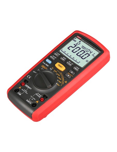 Comprar UNI-TREND UT505B Medidor de resistencia de aislamiento - Multimétro de voltaje AC y DC hasta 600V - Rangos 50/100/250V/5