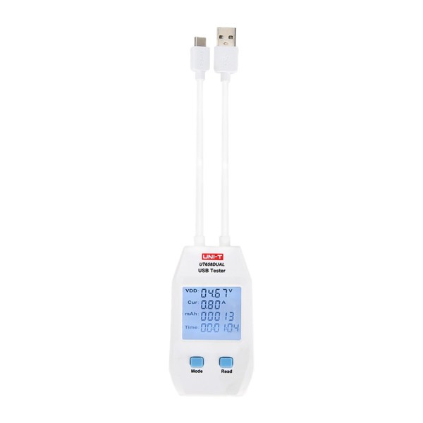 UNI-TENDER UT658Dual Medidor de corrente dupla e tensão UNI-T - Conexão simples USB Tipo A e tipo C - permite que você conheça o