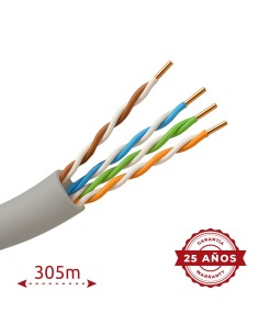 Safire UTP5E-300-H Cabo UTP Safire - Categoria 5e - Rolo de 305 metros - Cobertura de cor cinza - diâmetro 5,5 mm - por halo