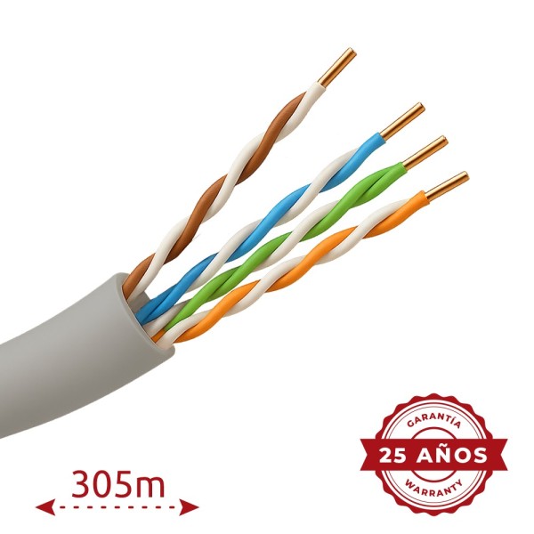 Comprar SAFIRE UTP5E-300-H Cable UTP Safire - Categoría 5E - Rollo de 305 metros - Cubierta color gris - Diámetro 5.5 mm - Libre