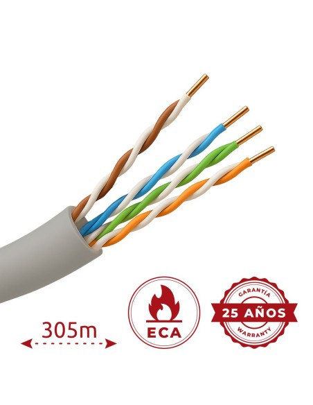 Comprar SAFIRE UTP5E-305-PVC-ECA Cable UTP Safire - Categoría 5E - Rollo de 305 metros | Diámetro 5 mm - Conductor CCA  - Cubier