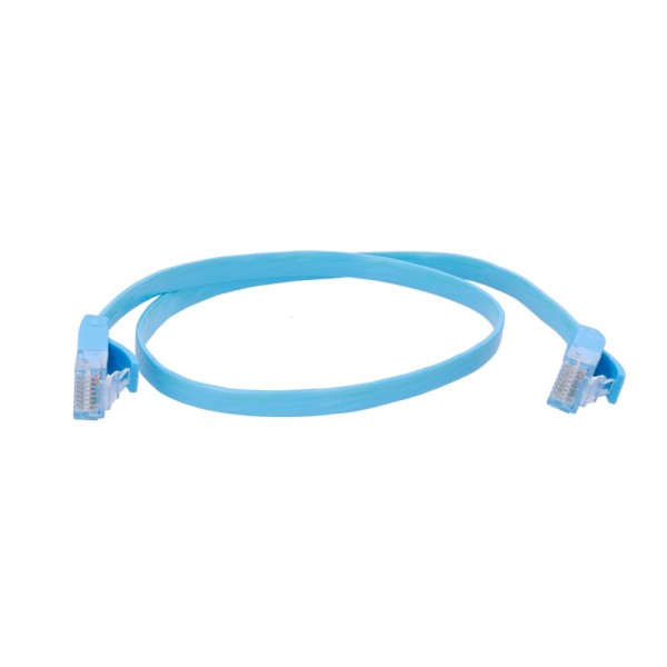 Comprar OEM UTP6-05B-FLAT Cable UTP Flat - Ethernet - Conectores RJ45 - Categoría 6 - 0,5 m - Color azul UTP6-05B-FLAT