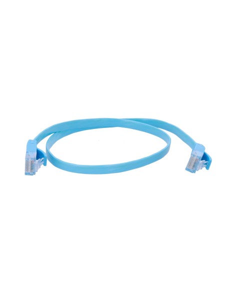 Comprar OEM UTP6-05B-FLAT Cable UTP Flat - Ethernet - Conectores RJ45 - Categoría 6 - 0,5 m - Color azul UTP6-05B-FLAT