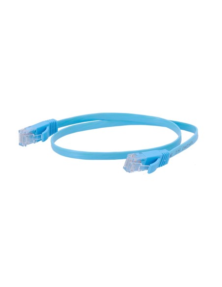 Comprar OEM UTP6-05B-FLAT Cable UTP Flat - Ethernet - Conectores RJ45 - Categoría 6 - 0,5 m - Color azul UTP6-05B-FLAT