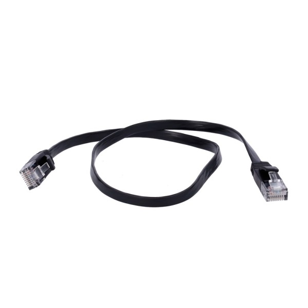 Comprar OEM UTP6-05BK-FLAT Cable UTP Flat - Ethernet - Conectores RJ45 - Categoría 6 - 0,5 m - Color negro UTP6-05BK-FLAT