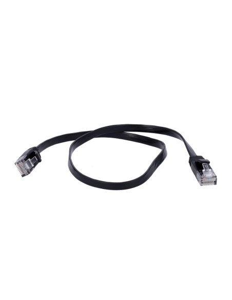 Comprar OEM UTP6-05BK-FLAT Cable UTP Flat - Ethernet - Conectores RJ45 - Categoría 6 - 0,5 m - Color negro UTP6-05BK-FLAT