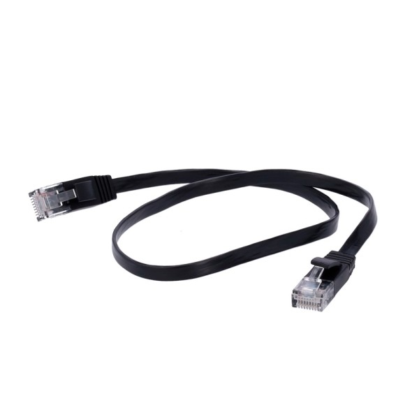 Comprar OEM UTP6-05BK-FLAT Cable UTP Flat - Ethernet - Conectores RJ45 - Categoría 6 - 0,5 m - Color negro UTP6-05BK-FLAT