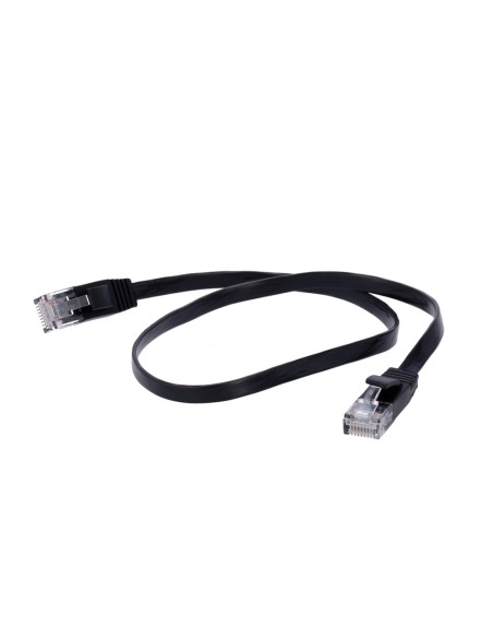 Comprar OEM UTP6-05BK-FLAT Cable UTP Flat - Ethernet - Conectores RJ45 - Categoría 6 - 0,5 m - Color negro UTP6-05BK-FLAT