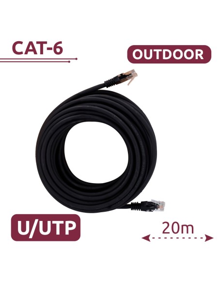 Comprar SAFIRE UTP6-20-OUTDOOR Cable UTP - Ethernet - Conectores RJ45 - Categoría 6 - Cubierta especial para exterior ( Negro ) 