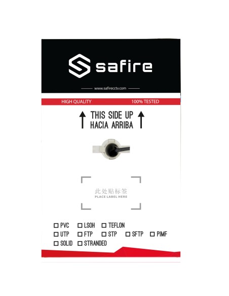 Comprar SAFIRE UTP6-300-OUTDOOR-CCA Cable UTP Safire - Categoría 6 - Cumple con 90m Fluke test - Rollo de 305 metros - Conductor