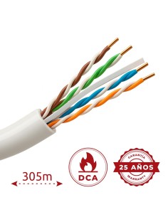 Comprar SAFIRE UTP6-305-BC-H-DCA Cable UTP rígido libre de halógenos - Categoría 6 - Cumple con 90m Fluke test - Conductor OFC, 