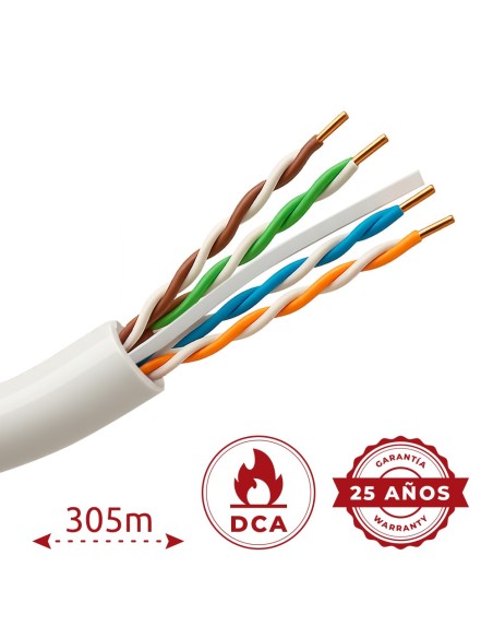 Comprar SAFIRE UTP6-305-BC-H-DCA Cable UTP rígido libre de halógenos - Categoría 6 - Cumple con 90m Fluke test - Conductor OFC, 