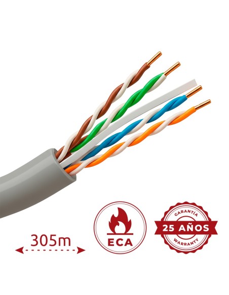 Acheter SAFIRE UTP6-305-BC-PVC-ECA Câble UTP Safire PVC - Catégorie 6 - Conforme au test Fluke 90 m - Conducteur OFC, pureté 99,