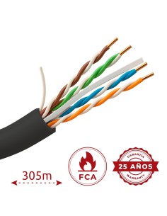 Kaufen SAFIRE UTP6-305-OUTDOOR-CCA starres UTP-Kabel Safire – Kategorie 6 – Besteht den 90‑m‑Fluke‑Test – CCA‑Leiter 23 AWG – Ro