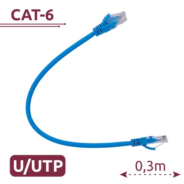 Acheter SAFIRE UTP6-H-03B Câble UTP - Ethernet - Connecteurs RJ45 - Catégorie 6 - 0,3 m - Couleur bleue