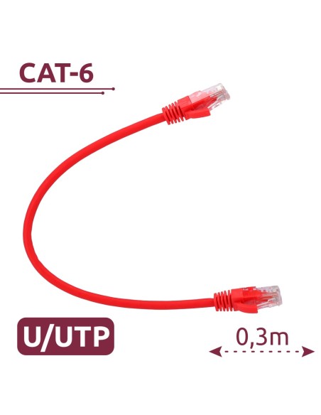 Comprar SAFIRE UTP6-H-03R Cable UTP - Ethernet - Conectores RJ45 - Categoría 6 - 0,3 m - Color rojo UTP6-H-03R