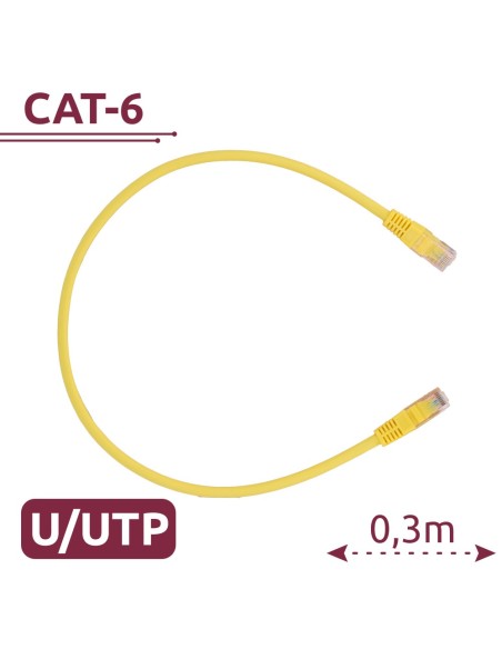 Safire UTP6-H-03Y Cabo UTP - Ethernet - Conectores RJ45 - Categoria 6 - 0.3 m - Cor Amarelo
