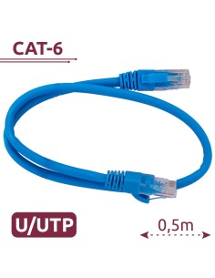 Safire UTP6-H-05B Cabo UTP - Ethernet - Conectores RJ45 - Categoria 6 - 0.5 m - Cor Azul