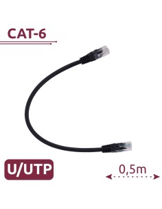 Safire UTP6-H-05BK UTP - Cabo Ethernet - Conectores RJ45 - Categoria 6 - 0,5 m - Cor preta