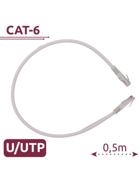 Comprar SAFIRE UTP6-H-05W Cable UTP - Ethernet - Conectores RJ45 - Categoría 6 - 0,5 m - Color blanco UTP6-H-05W