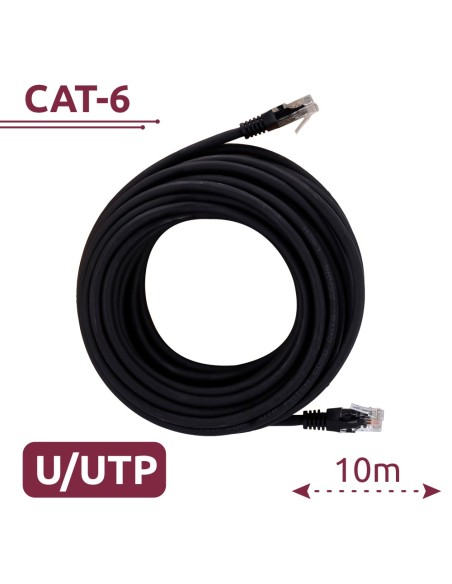 Safire UTP6-H-10BK Cabo UTP - Ethernet - Conectores RJ45 - Categoria 6 - 10 m - Cor preta