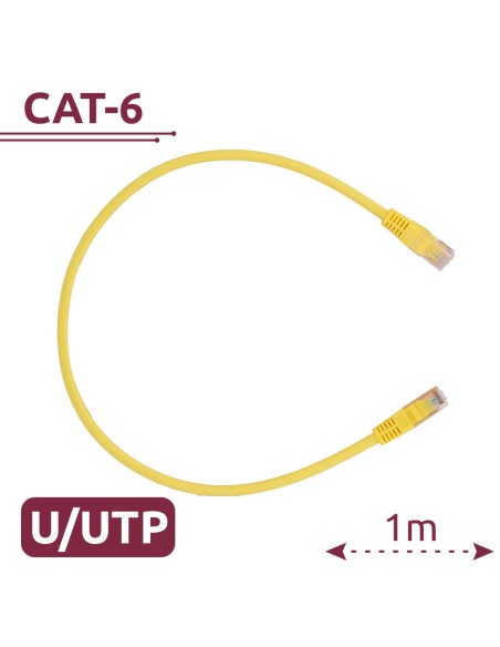 Safire UTP6-H-1Y Cabo UTP - Ethernet - Conectores RJ45 - Categoria 6 - 1 m - Cor Amarelo