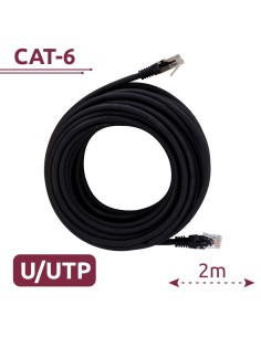 Safire UTP6-H-2BK Cabo UTP - Ethernet - Conectores RJ45 - Categoria 6 - 2 m - Cor preta