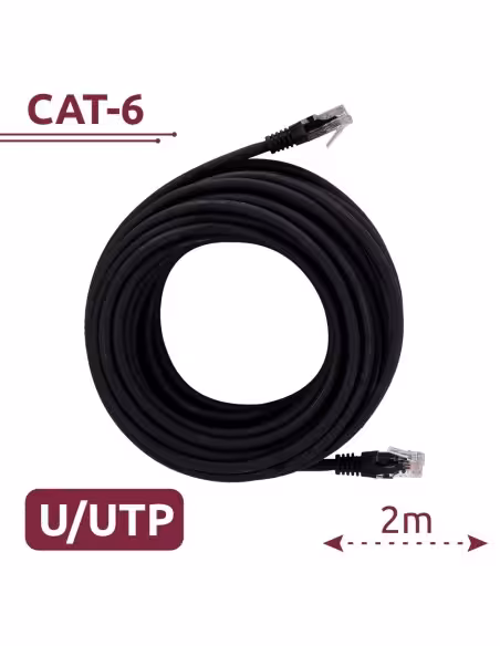 Kaufen SAFIRE UTP6-H-2BK UTP-Kabel – Ethernet – RJ45-Stecker – Kategorie 6 – 2 m – Farbe Schwarz