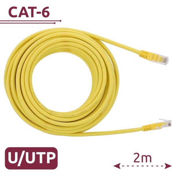 Acheter SAFIRE UTP6-H-2Y Câble UTP - Ethernet - Connecteurs RJ45 - Catégorie 6 - 2 m - Couleur jaune