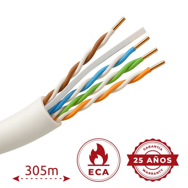 Comprar SAFIRE UTP6A-305-PVC-ECA Safire cable UTP Categoría 6A - Conductor OFC,100% cobre - Diámetro 23 AWG-0,55mm - Certificado