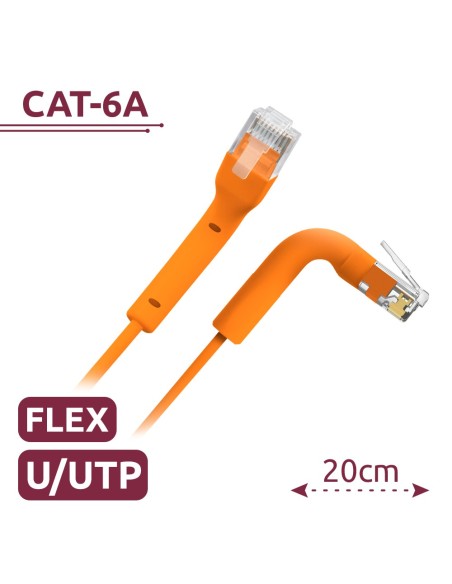 Comprar SAFIRE UTP6A-FLEX-02O Cable UTP flexible - Ethernet - Conectores RJ45 - Categoría 6A - 0,2 m - Color naranja UTP6A-FLEX-