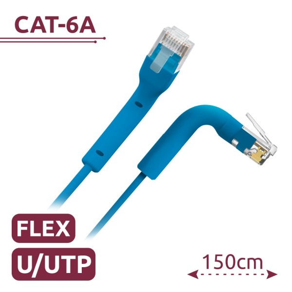 Comprar SAFIRE UTP6A-FLEX-150B Cable UTP flexible - Ethernet - Conectores RJ45 - Categoría 6A - 1,5 m - Color azul UTP6A-FLEX-15