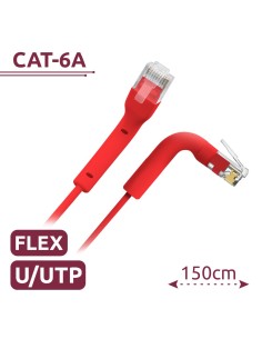 Comprar SAFIRE UTP6A-FLEX-150R Cable UTP flexible - Ethernet - Conectores RJ45 - Categoría 6A - 1,5 m - Color red UTP6A-FLEX-150